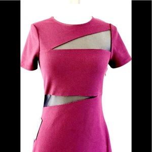 Express Maroon Formal Fit Dress Black Cutouts (Size 2)